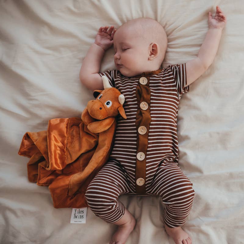 Yikes Twins - Wholesale Security/Cuddle Blanket - Baby - Longhorn Lovey security blanket for travel and bedtime3