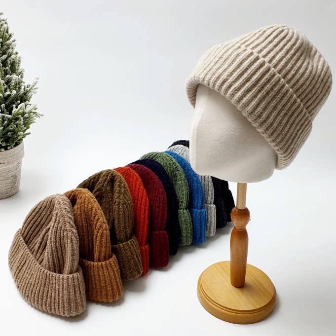 Comfortarians - Vente Bonnet – femme - Bonnet Basic Essential 100 % laine, bonnet en laine mérinos1