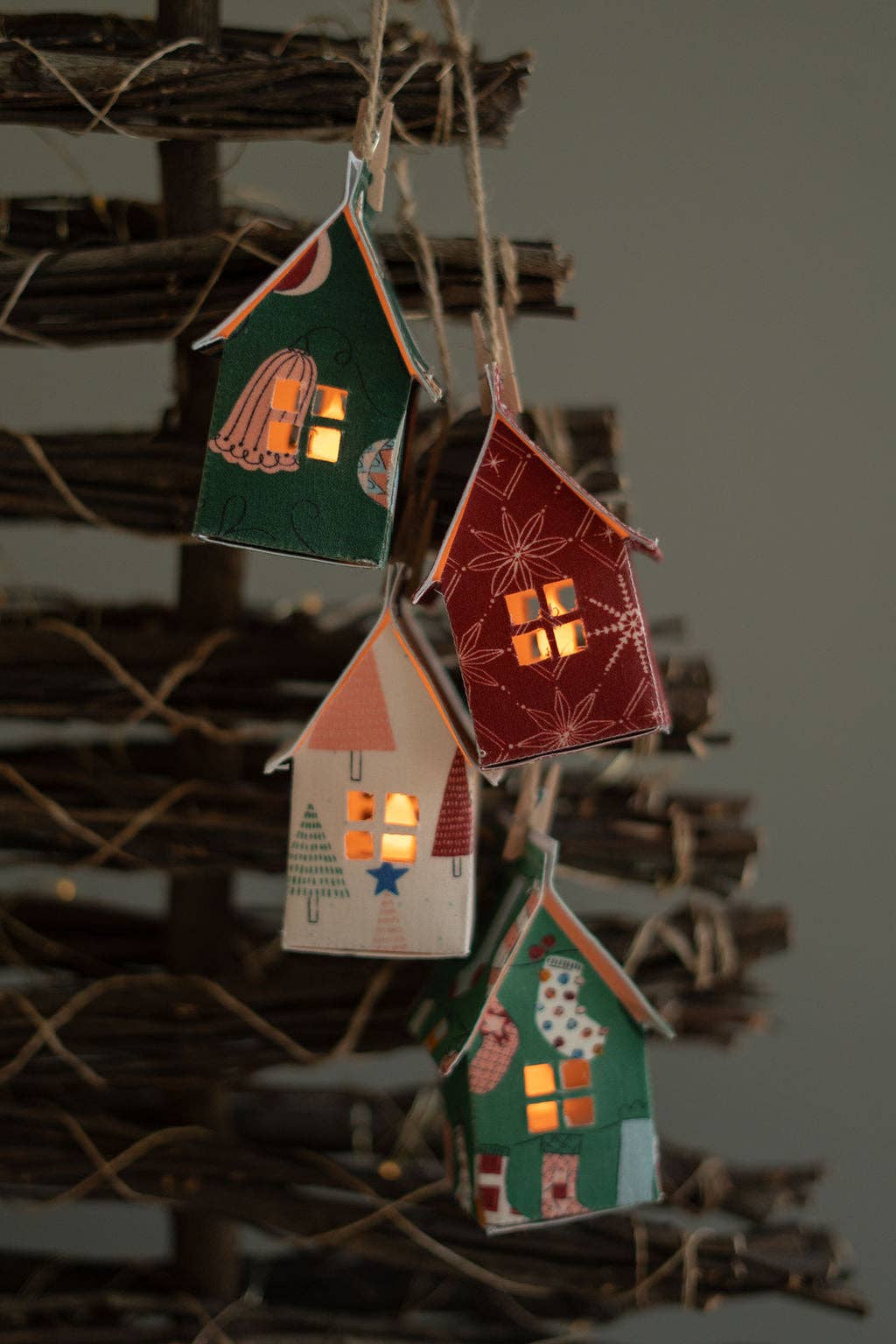 Gossling Organics - Wholesale Ornament - Holiday Fabric House Luminary19