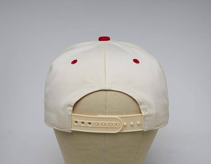 Funky Junque - Wholesale Baseball Cap - Unisex - Two Tone Cap -  Put It On Santa's Tab - Beige/Red1