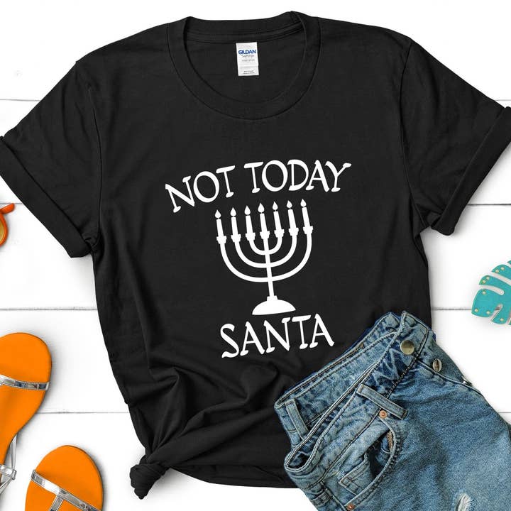 Divertente maglietta Hanukkah Not Today Santa Shirt Festival per la vendita all'ingrosso da parte di Vivtrek