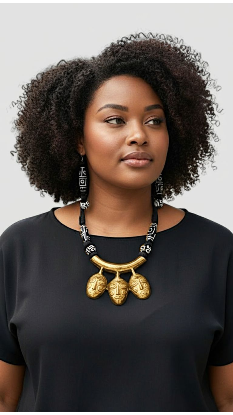 India Batik – Engroshandel Smykkesæt – Halskæde & Øreringesæt - Stamme Maske2