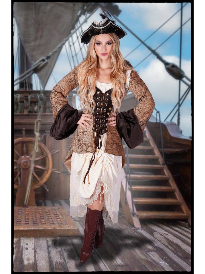 BLK GLD CT102 - Pirate Jacket with detachable sleeves for wholesale on Faire