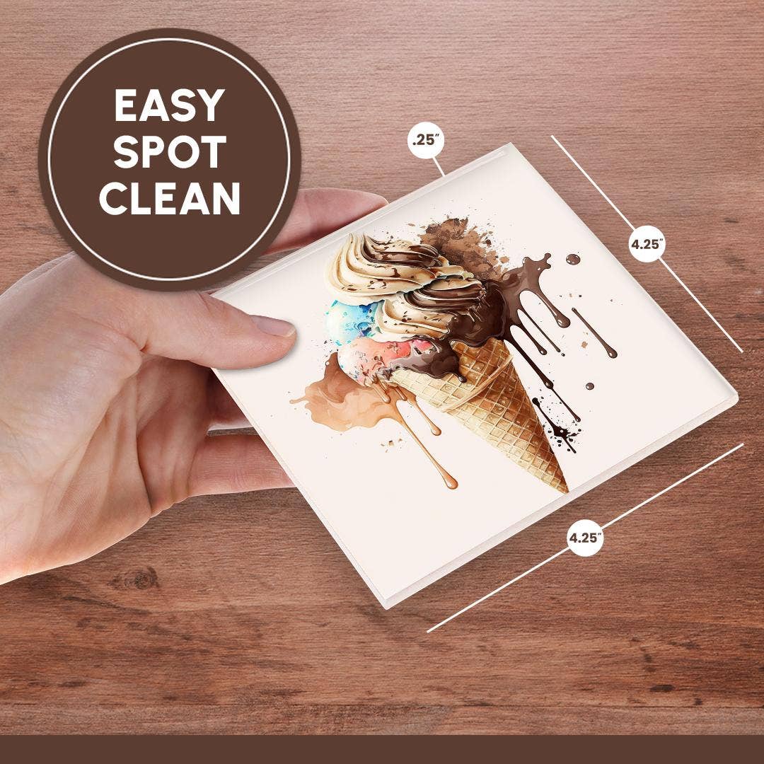 3dRose - Wholesale Coasters - 3dRose, Ice Cream Cone Of Ice Cream Illustration, Coaster6