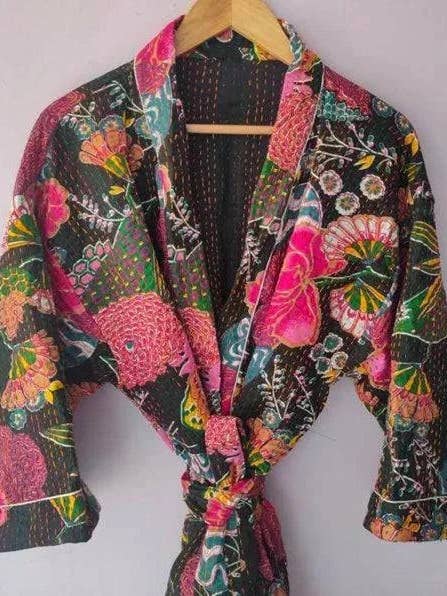 GYPSY STUDIO – wholesale Jacka - Dam – Tryckta vadderade jackor indiska handgjorda kantha-kappor jackor
