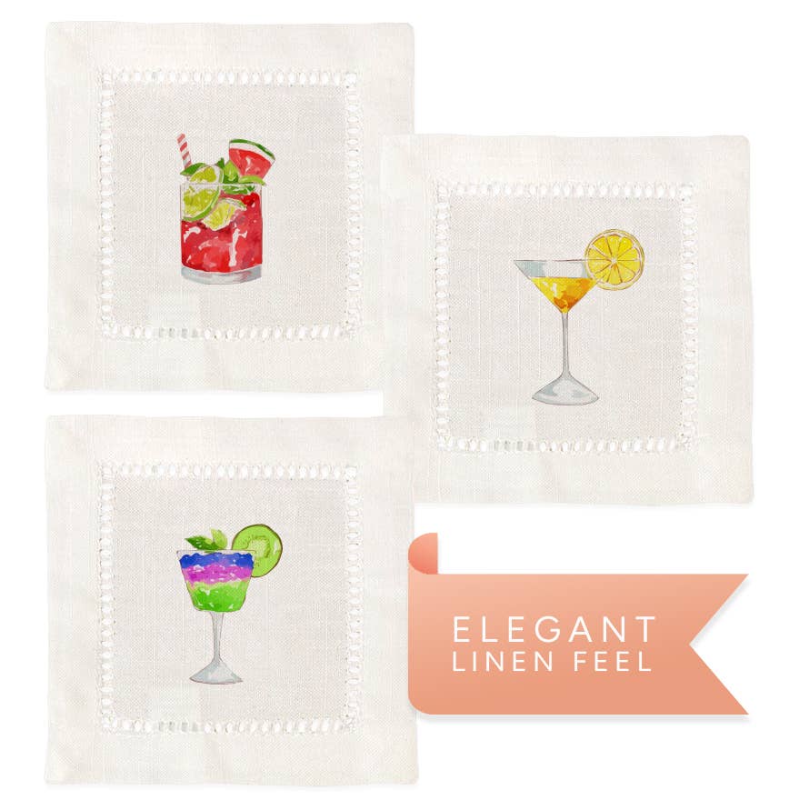 Jolitee – wholesale Dinner & cloth napkin – Cocktail Hemstitch Napkins1