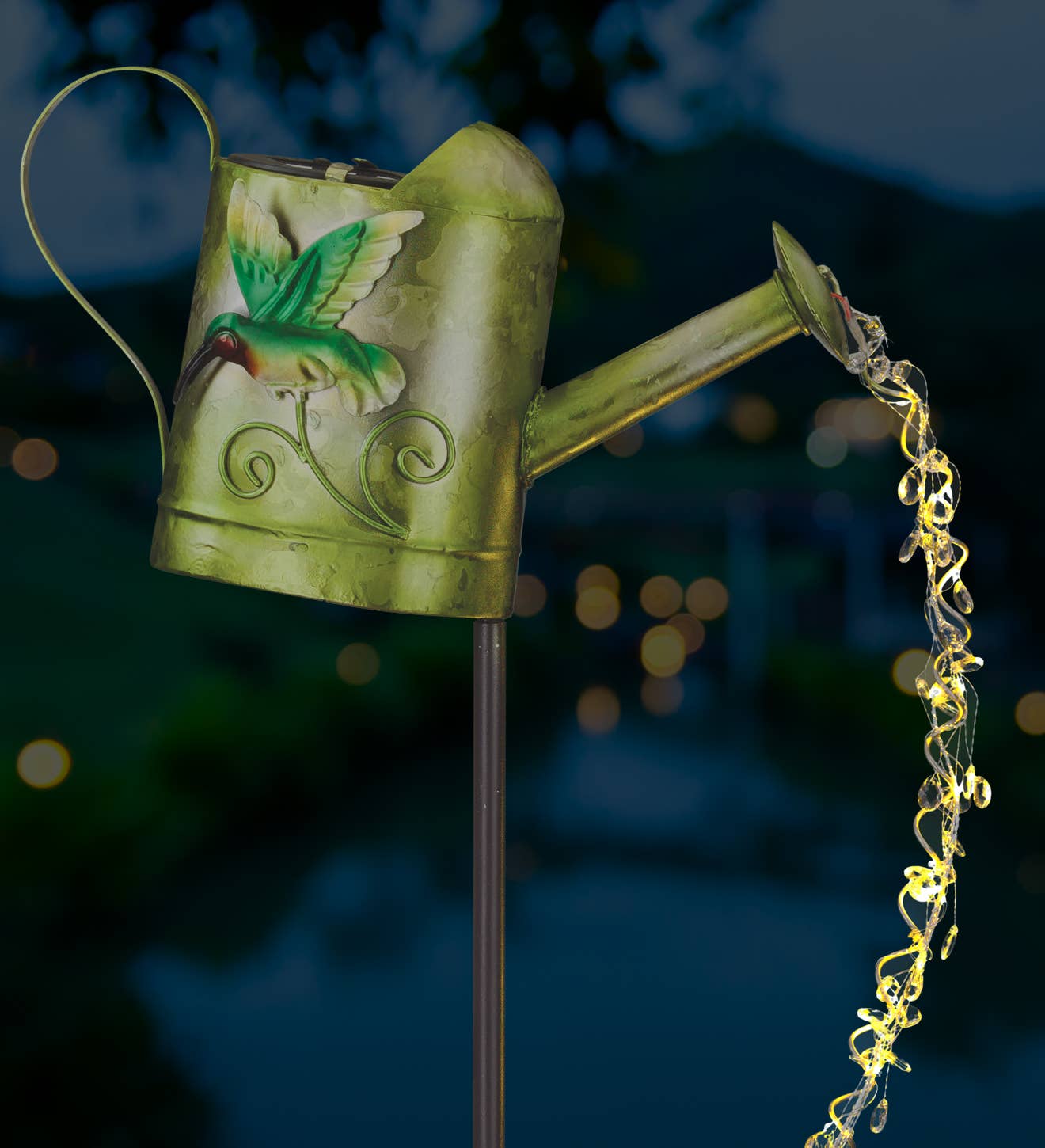 Regal Art & Gift - Wholesale Garden/Lawn Stake - Watering Can Solar Stake - Hummingbird2