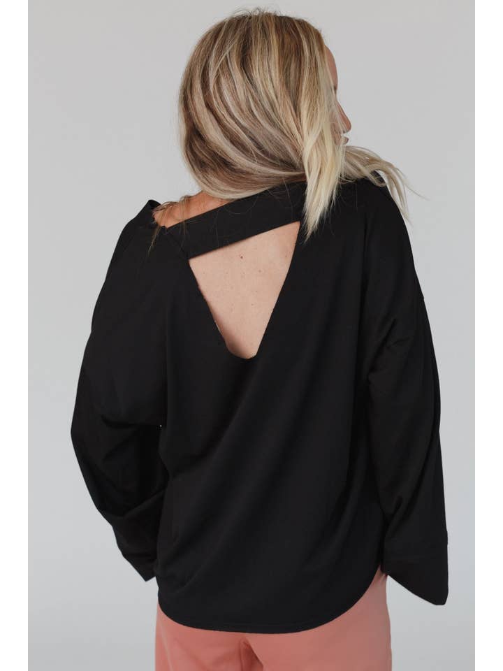 Three Bird Nest - Wholesale Knit Sweater - Women's - Love It V Neckline Sweater Top - Black1