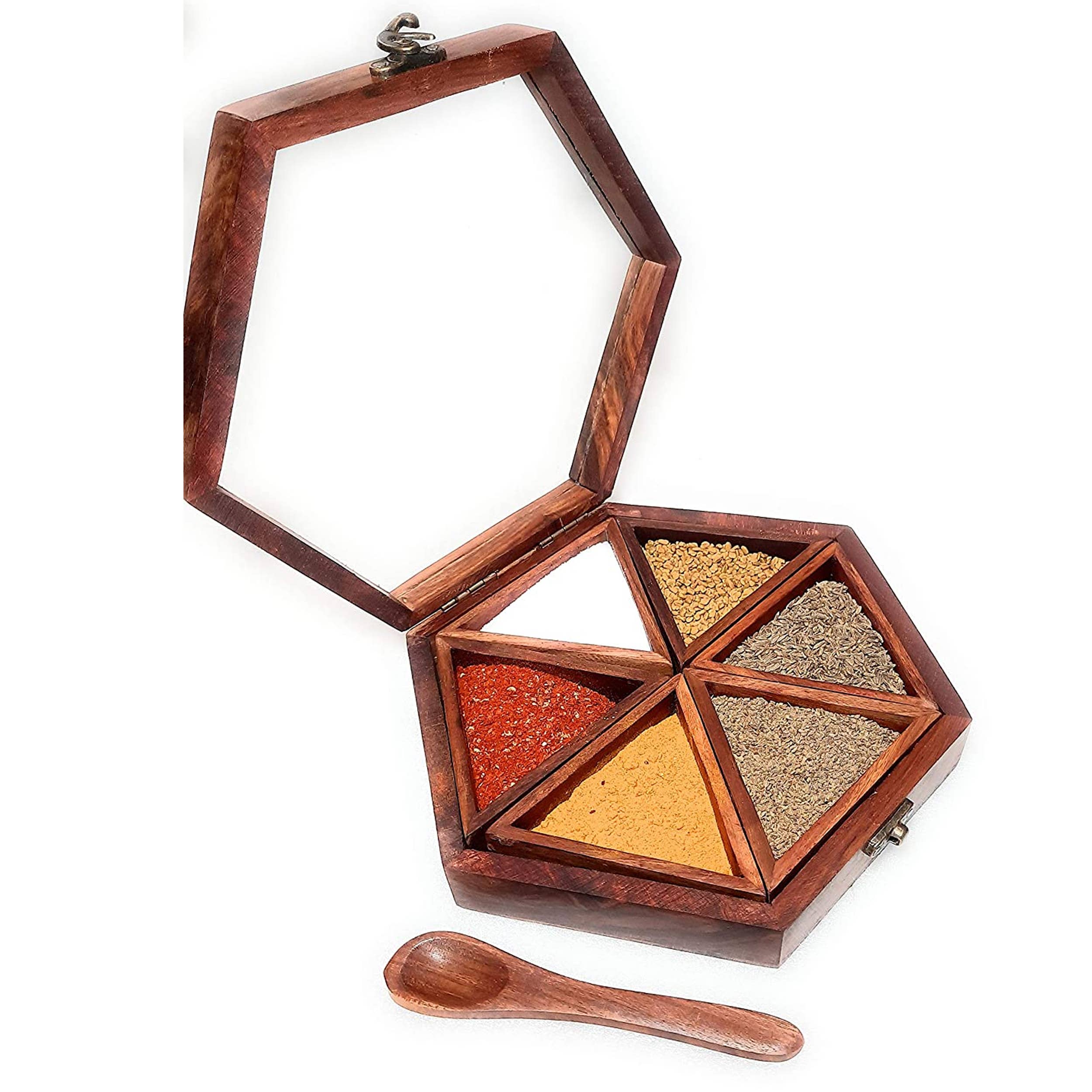 Keeraft - Wholesale Spice Rack - Handmade Wooden Masala Spice Box - 64