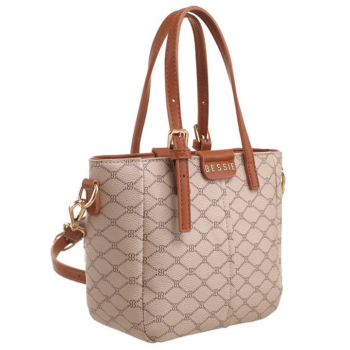 Bessie London – wholesale Tote bag – Women's – BESSIE MONOGRAM BUCKLE TOTE