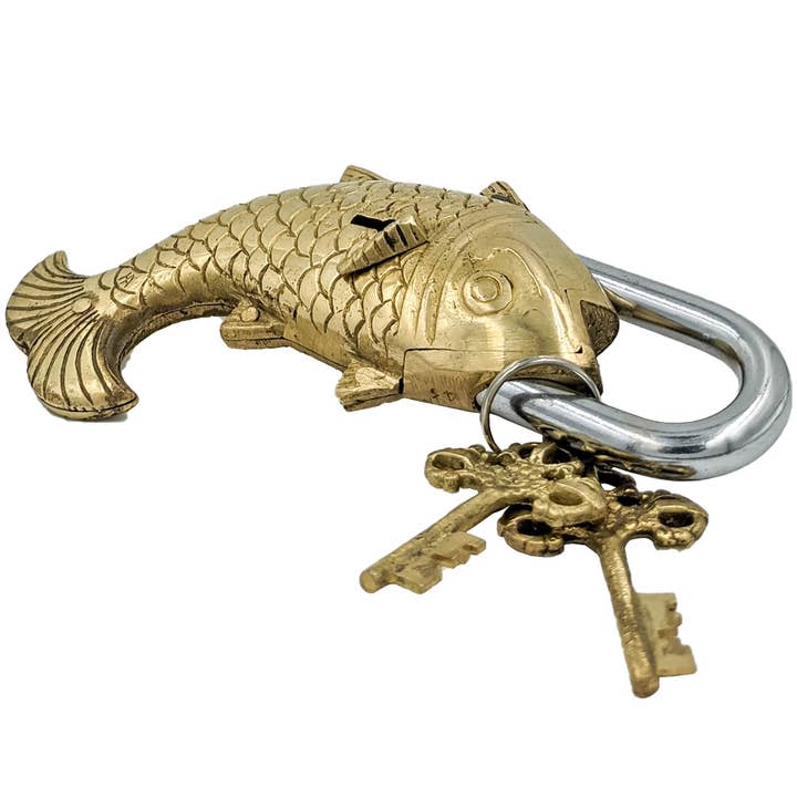 Stylish Brass Fish Shape Luggage Lock for wholesale by Keeraft