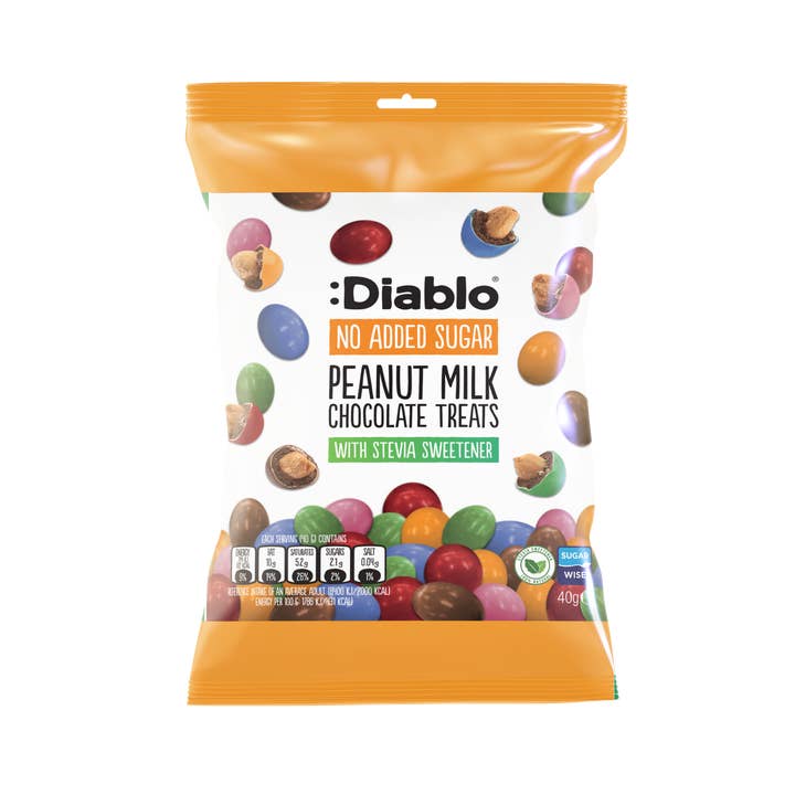 Diablo Sugar Free – Großhandel Süßigkeiten mit Schokoglasur – :Diablo Peanut Milchschokolade ohne Zuckerzusatz 40g