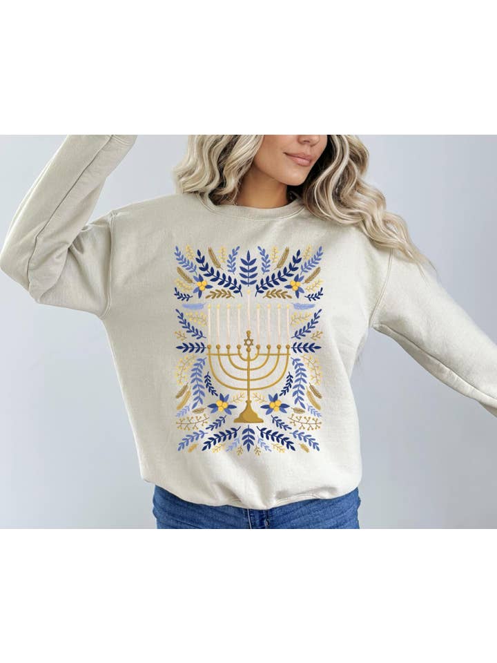 NVC Ecommerce LLC - Wholesale Graphic Sweatshirt - Women's - Hanukkah Sweater, Jewish Holiday Sweatshirt, Chanukah Shirt3