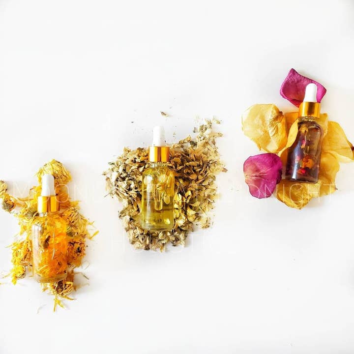 Moonlight at Midnight Holistics - Wholesale Facial Serum/Concentrate - The Goddess Organic 24K Gold & Rose Floral Face Oil Serum4