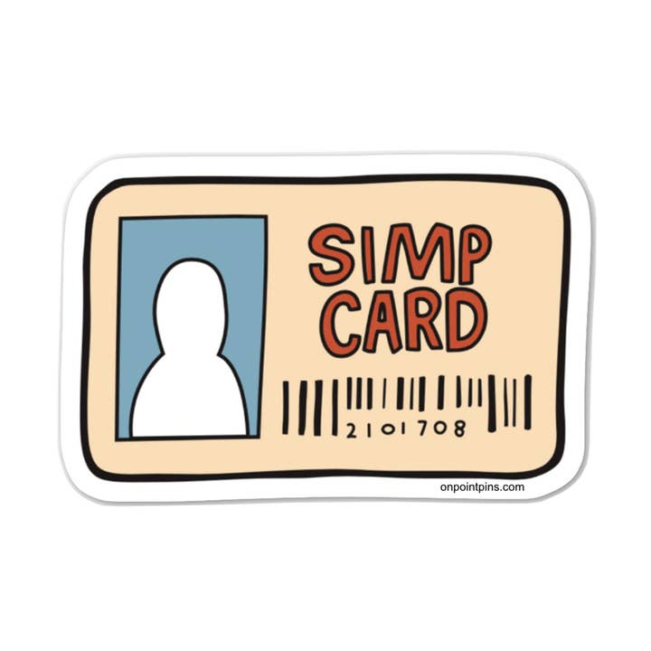 Simp Card Meme Die Cut Vinyl Sticker for wholesale by On Point Pins