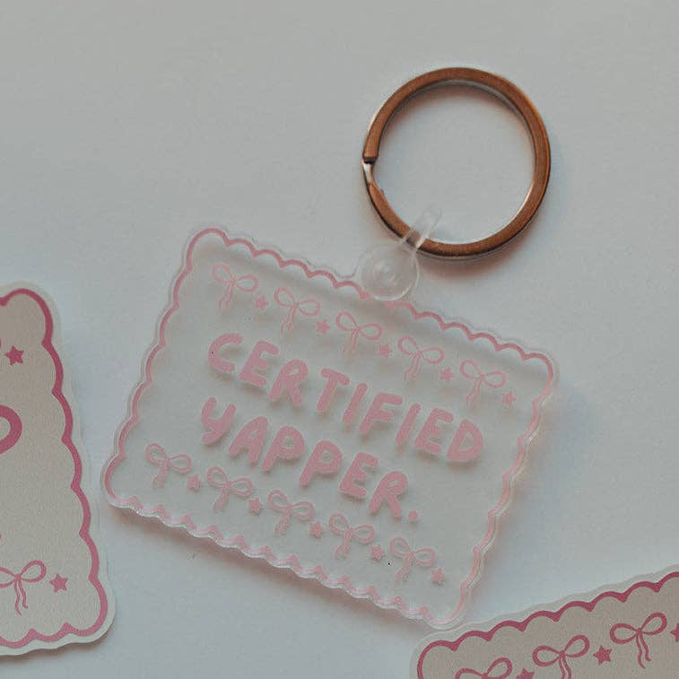 Wholesale Acrylic Keychain, Certified Yapper for your store Faire