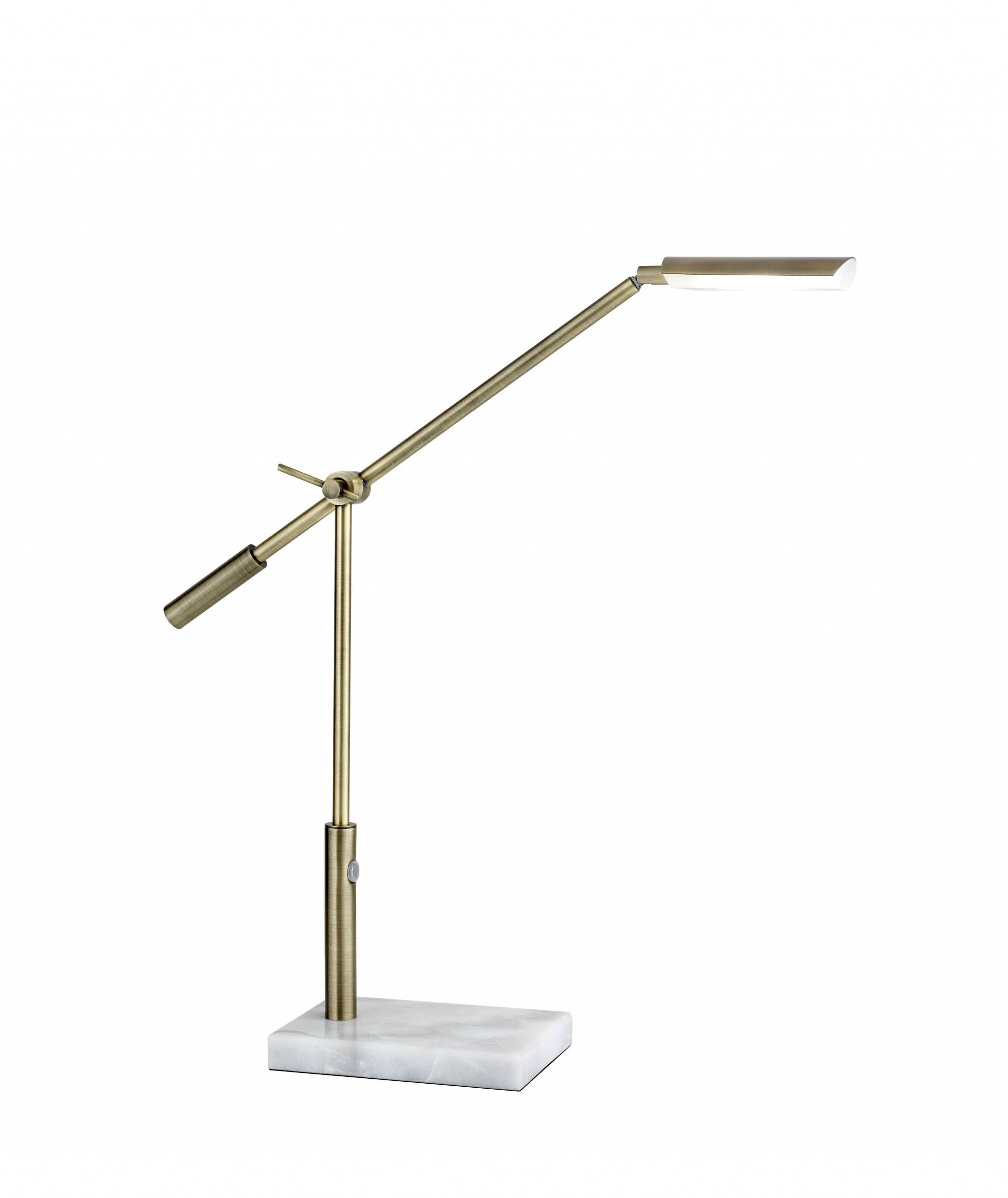 HomeRoots - Wholesale Accent/Desk Lamp - Sleek Brass Metal Adjustable and Dimmable LED Desk Lamp1