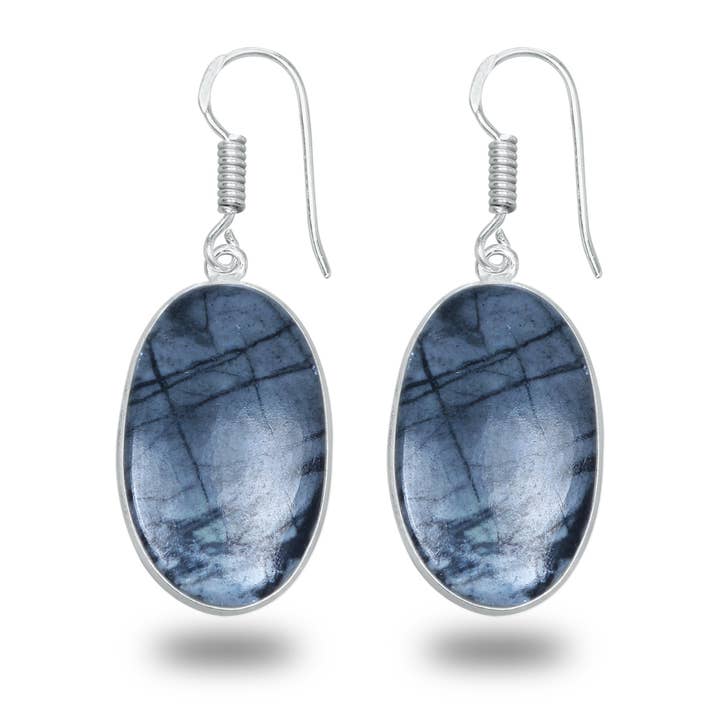 Handmade Jewels - Wholesale Dangle Earrings - Picasso Jasper Earrings – Minimalist, Silver-Plated | Wholesale & Handmade2