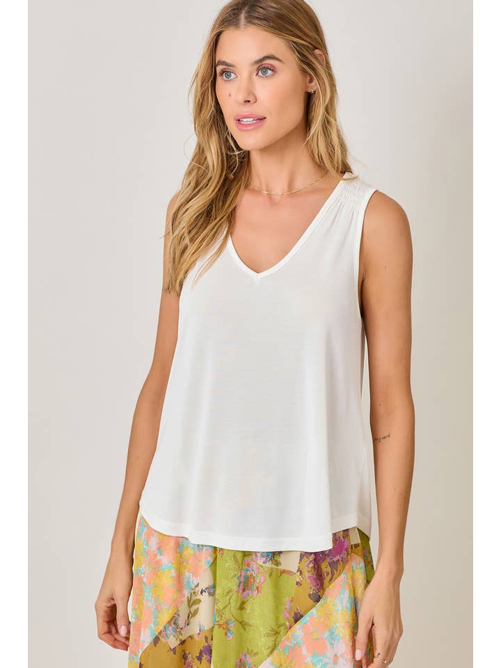 Mystree - Venta al por mayor Camiseta sin mangas - Mujer - 61036 Camiseta de Tirantes con Hombros Fruncidos de Cupro Modal35