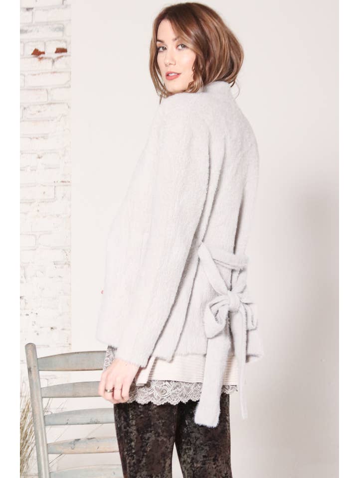 M.Rena - Wholesale Cardigan - Women's - Fuzzy Mohair Wrap Cardigan