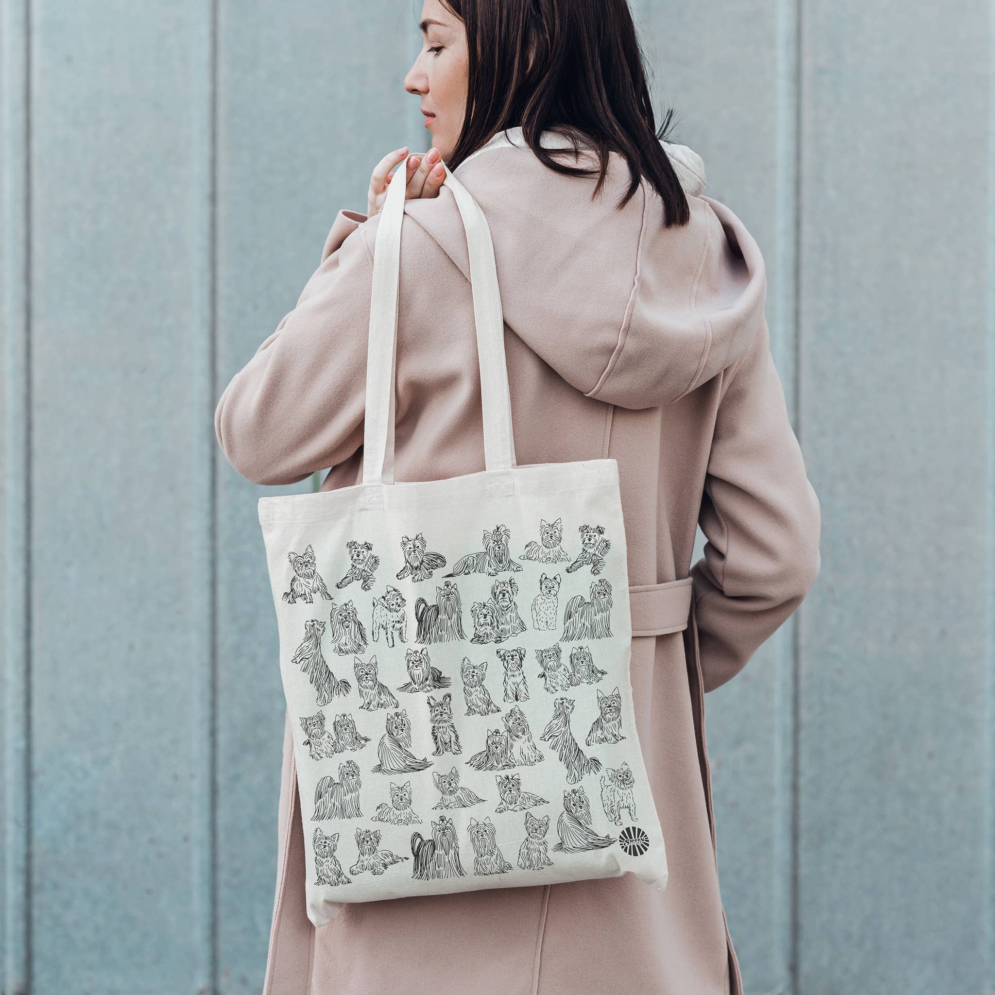 Sween Shop – wholesale Bärkasse - Unisex – Yorkshireterrier Yorkie Canvas Tote-väska för Hundpresent4