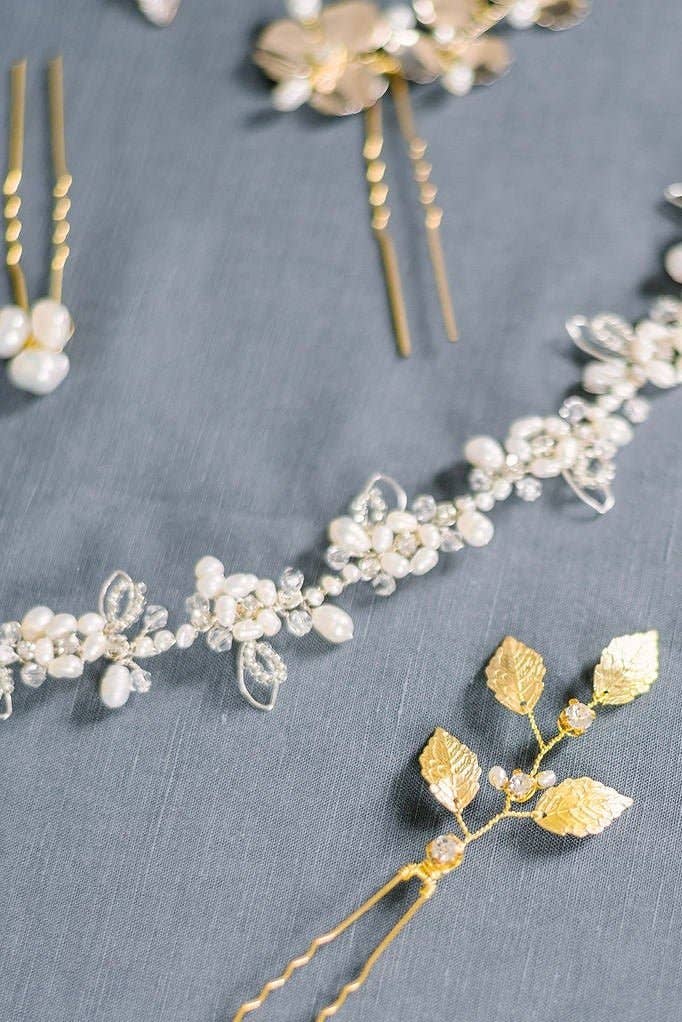 Miss Foxine Couture - Wholesale Hair Accessories Set - Women's - Nevah Floral Freshwater Pearl and Crystal Hairvine1