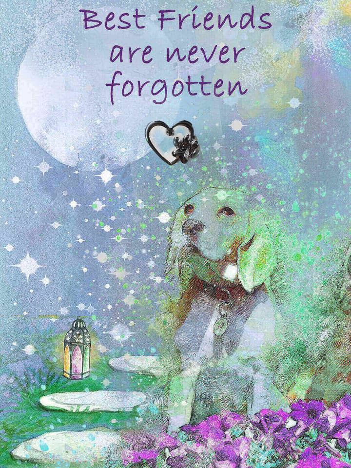 Best Friends are never forgotten: Card With Heart Paw Pin for wholesale by Angel Sayings