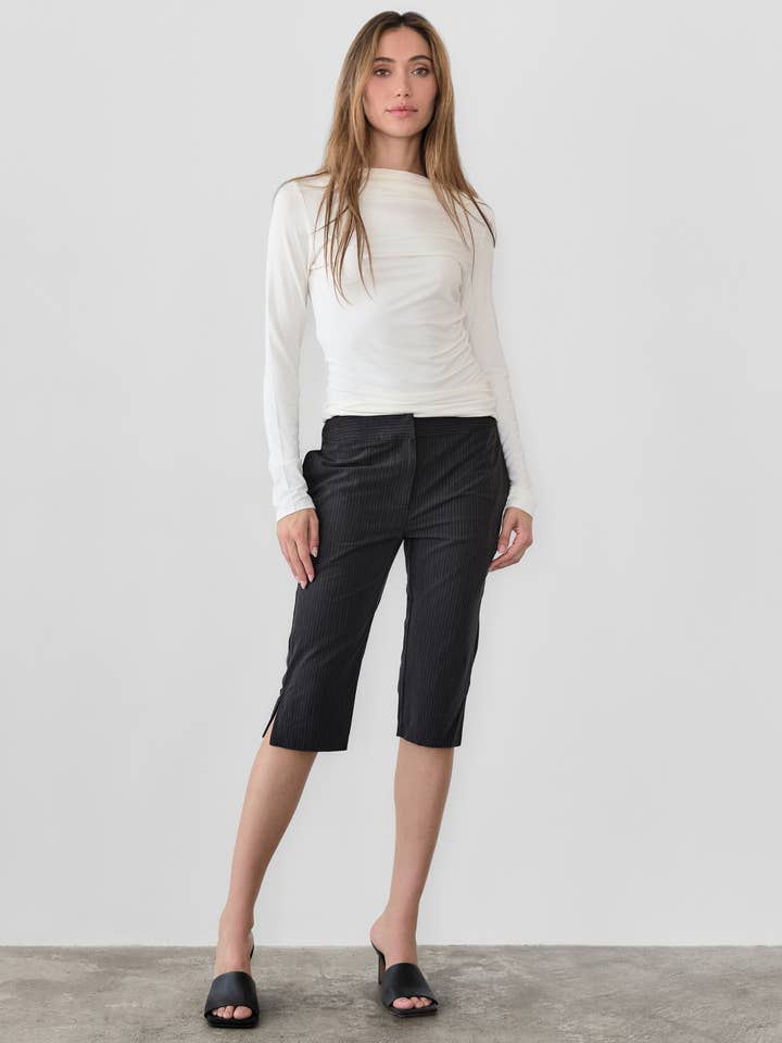 MOD REF - Wholesale Pants - Women's - The Ginny Capri Pants | Pinstripe Capri Pants