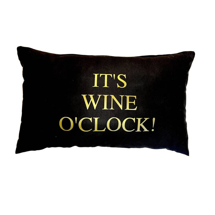 Wine O'Clock Cushion / / Personalised / Rectangular Cotton for wholesale by HoT Creative