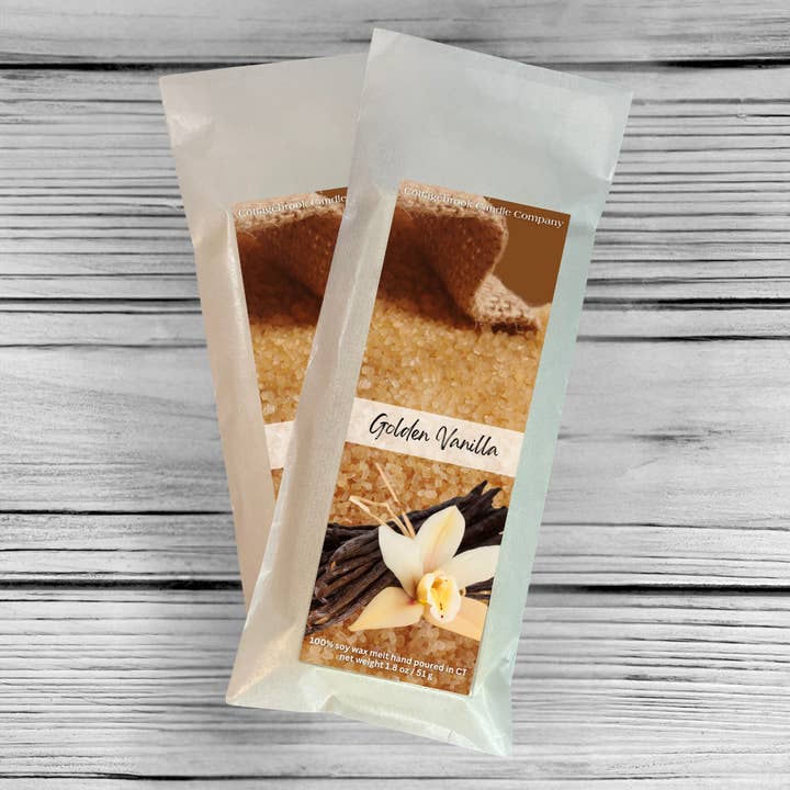 Cialde di cera di soia alla vaniglia dorata per la vendita all'ingrosso da parte di Cottagebrook Candle Company