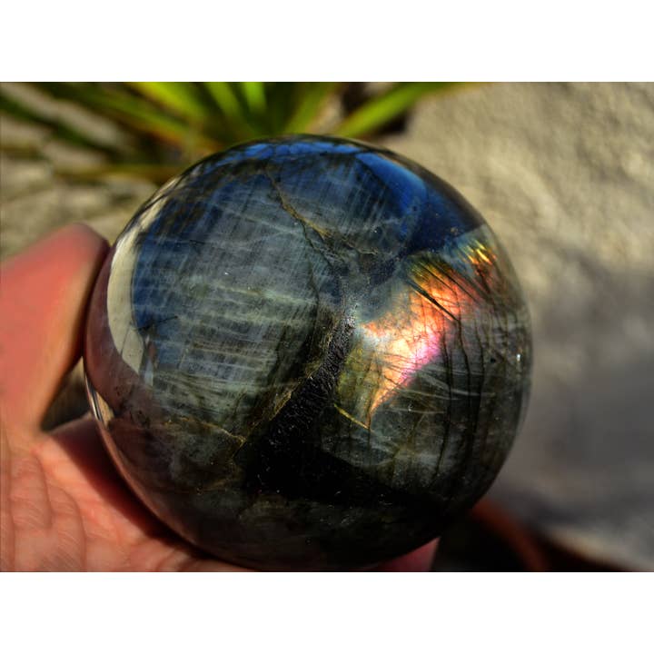 Kaia & Crystals - Wholesale Spiritual stone/crystal - XL Natural Labradorite Sphere Stone (65mm - 100mm)8