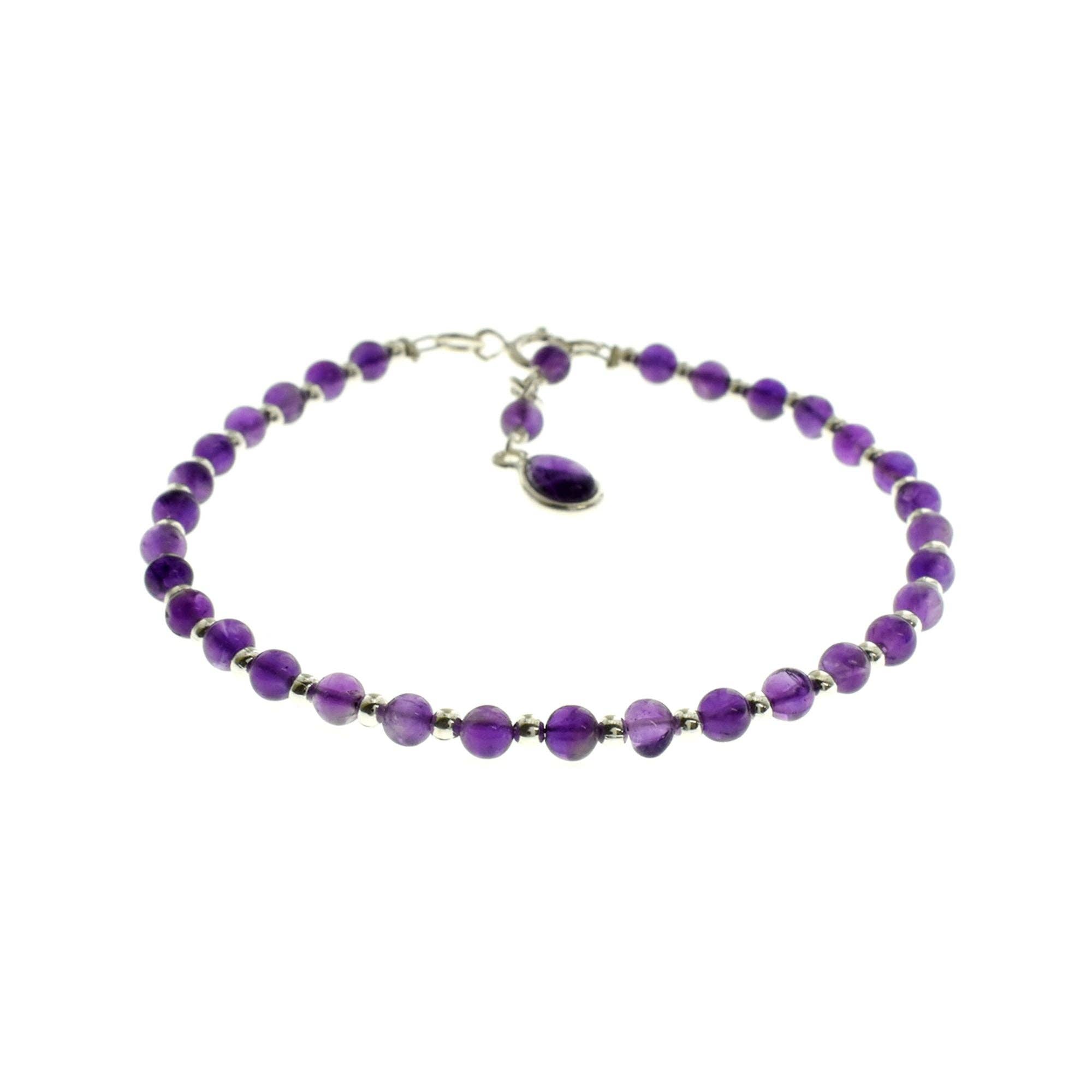Kali Ma Designs - Sterling Silver Jewellery – wholesale Beaded bracelet – Jaelyn amethyst & silver bead bracelet