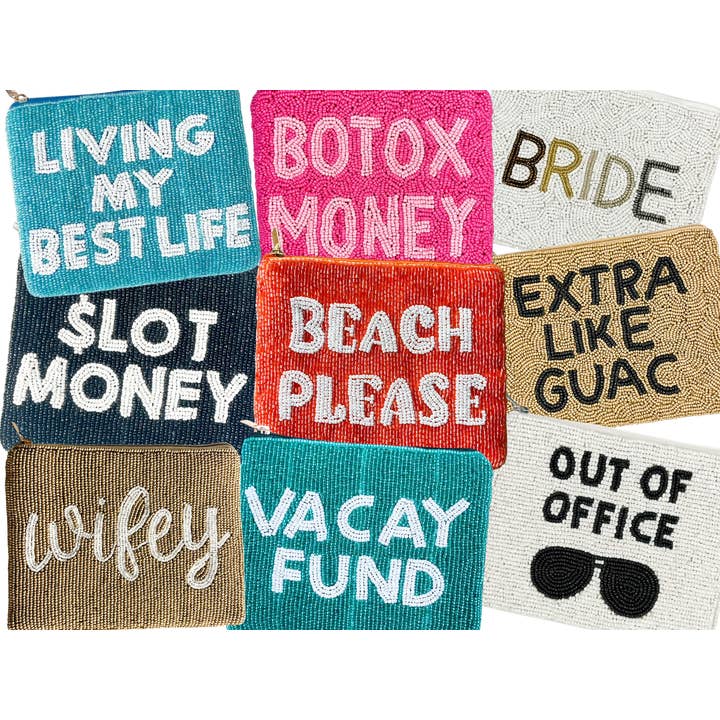 Brittyland - Wholesale Coin Purse - Women's - XL Seed Bead Coin Purses - Cute Coin Pouches