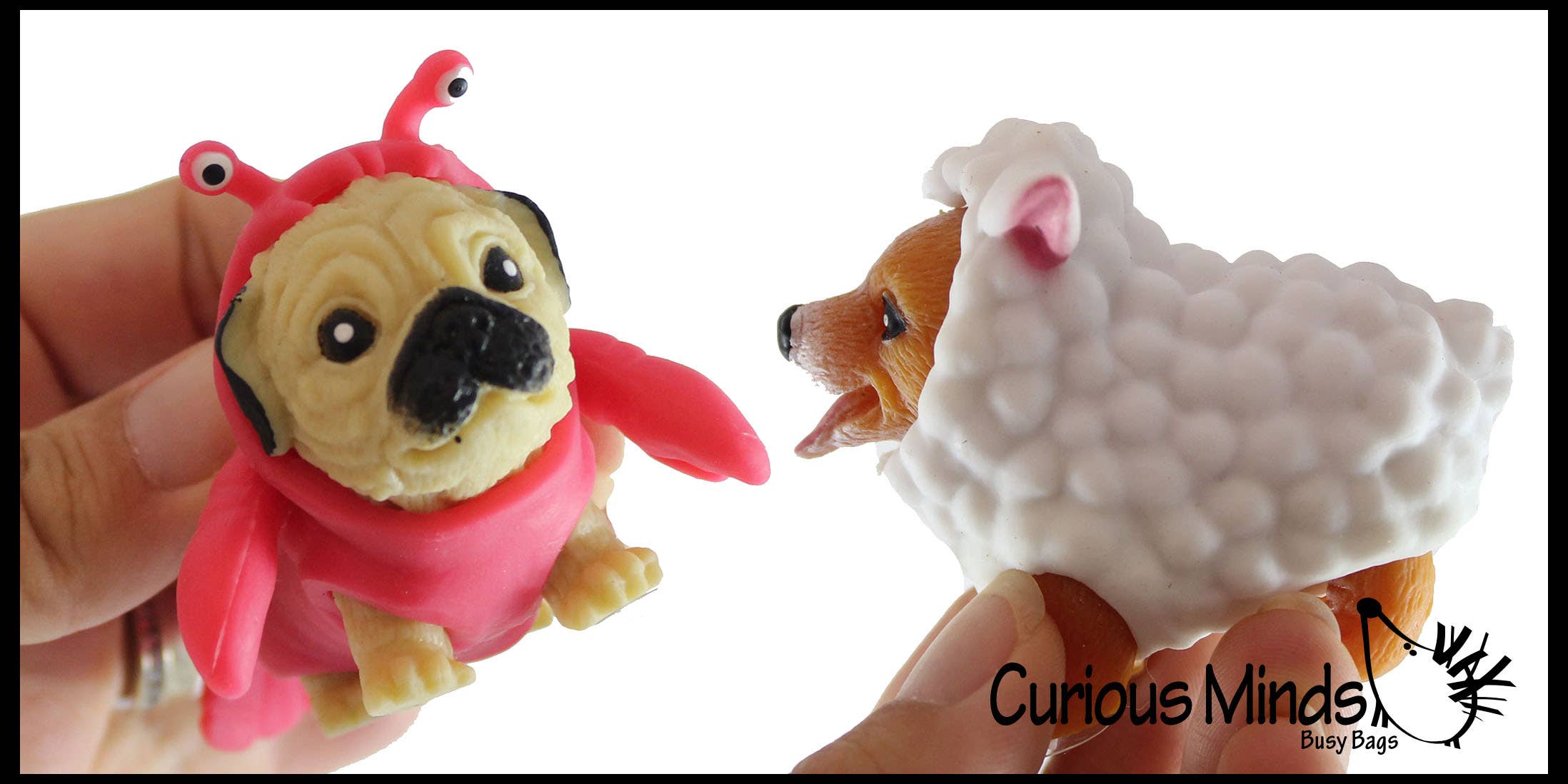 Curious Minds Toys - Wholesale Squishy toy – Kids & Baby - 1 Cute Dog in Costume - Dog Crushed Bead Sand Filled - Doggy13