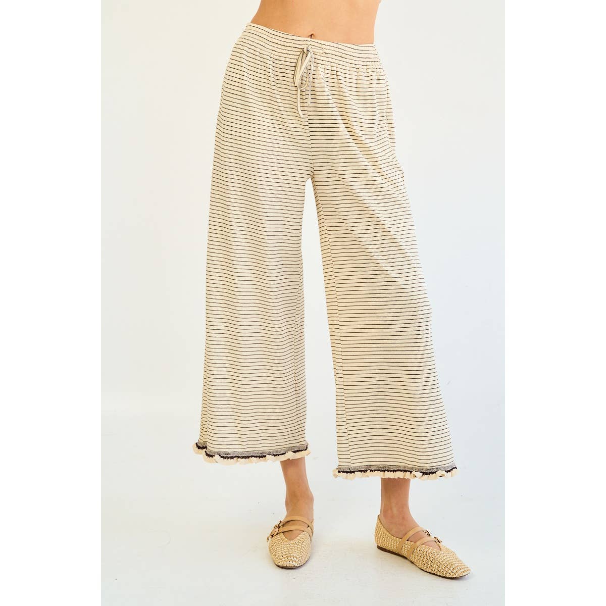 The GREii - Vente Pantalon – femme - Pantalon à volants rayés2
