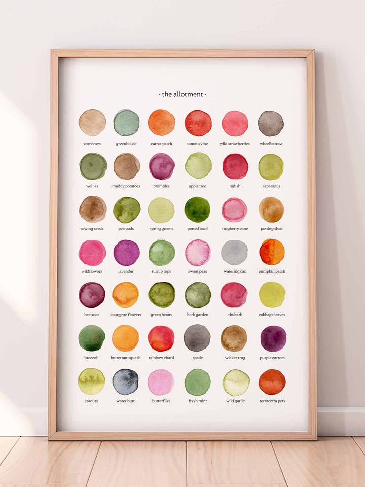 The Colours of The Allotment Print for wholesale by By Tilly