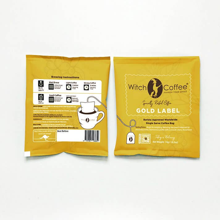 WITCH COFFEE (Montre Australia Pty Ltd) - Wholesale Ground coffee - Witch Coffee - Gold Label Single-Serve Steeped Coffee Bags10