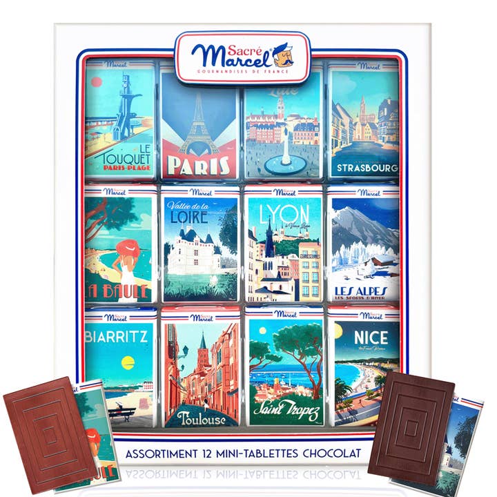 “Map of France” Gift Box | 12 Mini Chocolate Bars for wholesale by My French Recipe - French Gourmet