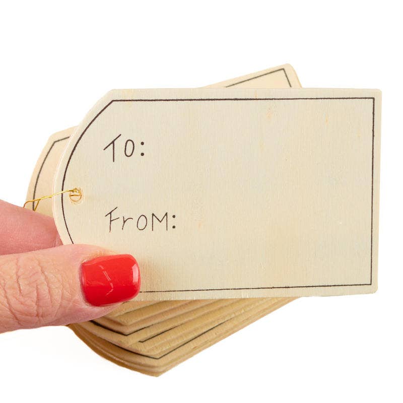 Factory Direct Craft - Wholesale Gift Tag - 4-1/4" Unfinished Wood Gift Tag Ornament (Pack of 12 Tags)2