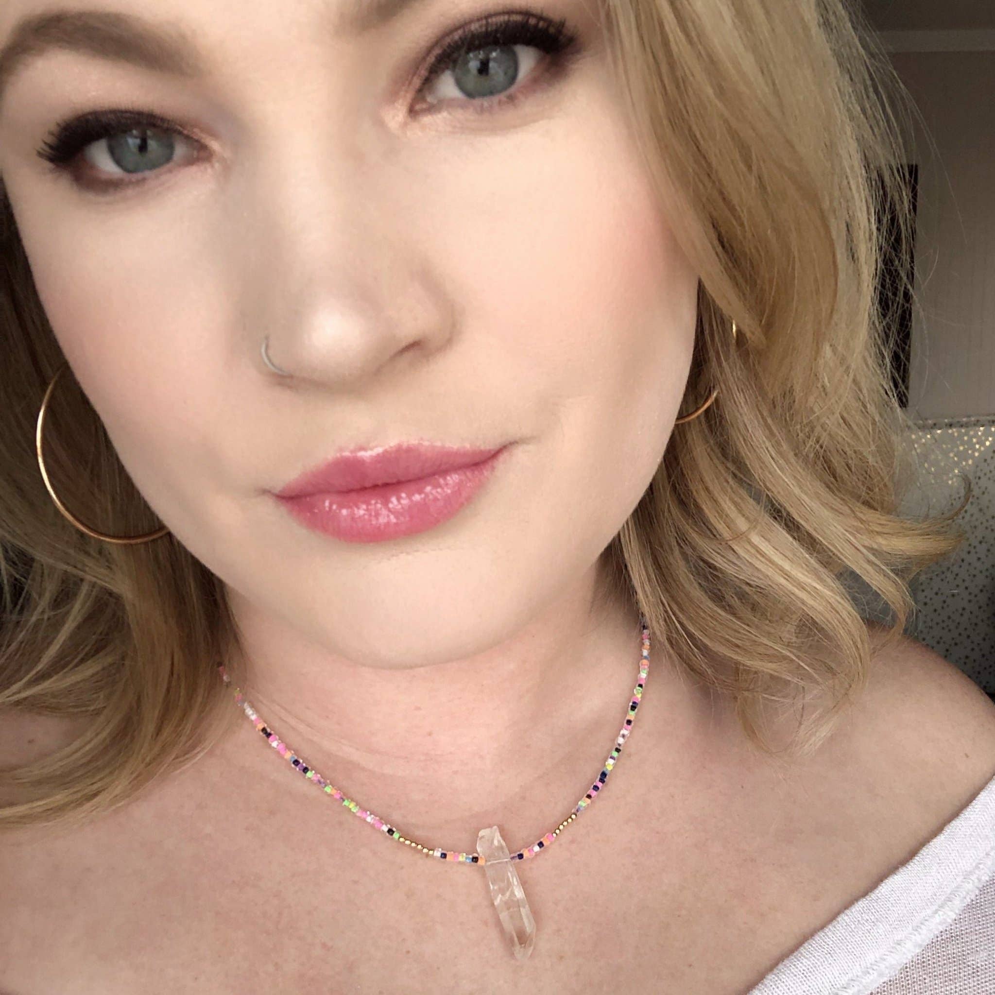 Be the Good - Wholesale Pendant/Charm Necklace - Crystal Point Seed Bead Necklace1