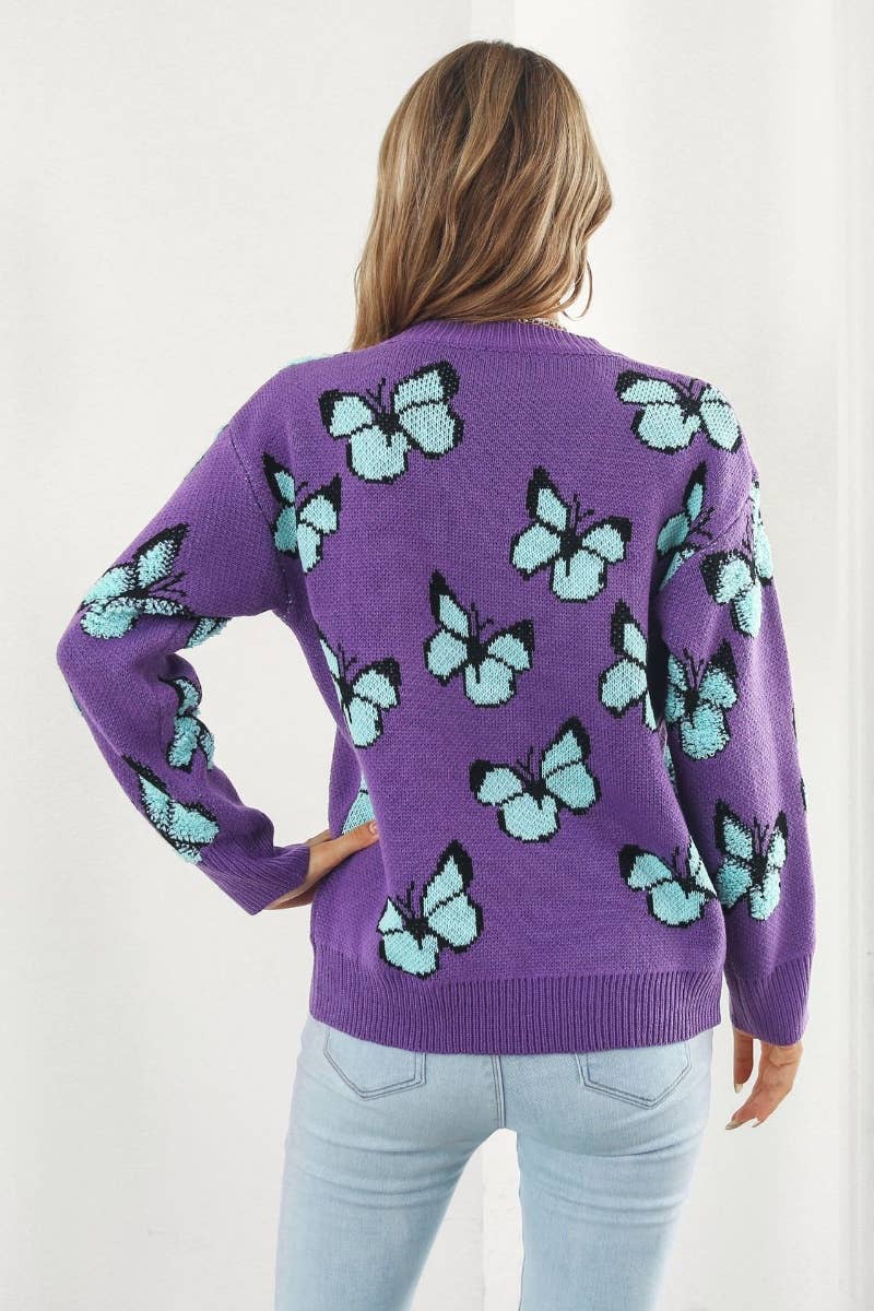 NINEXIS - Wholesale Knit Sweater - Women's - CWOSWL6374_KNIT LOOSE BUTTERFLY LONG-SLEEVED SWEATER8