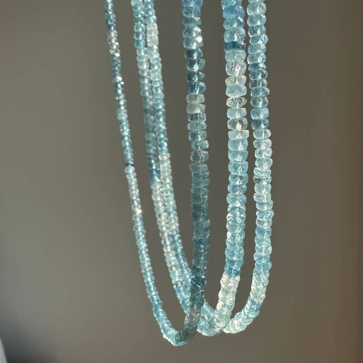 Ombre Aquamarine | Blue Beaded Necklace | Gemstone Jewelry for wholesale by Anokhi Green | Handmade Gemstone Jewelry