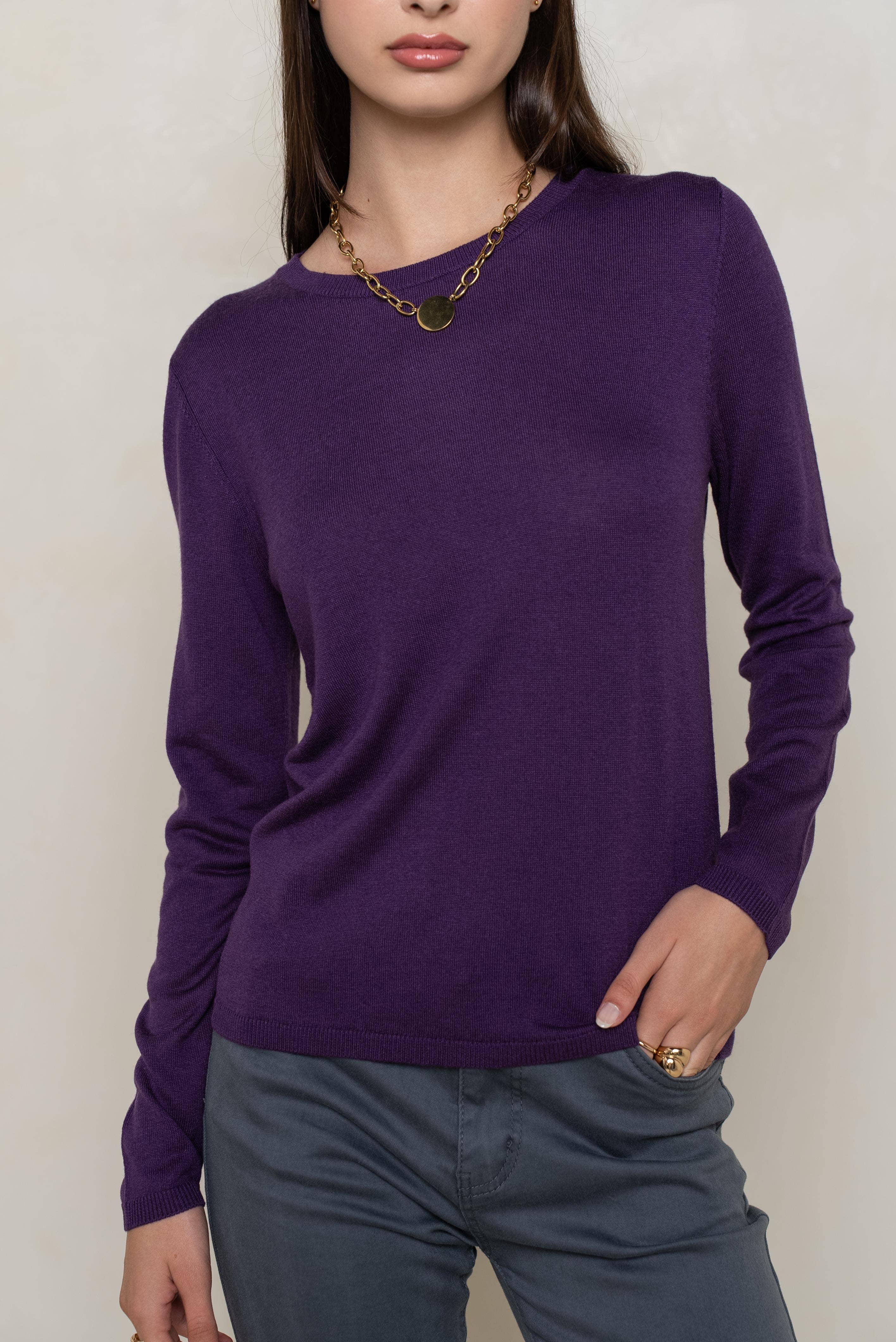 jw.atelier - Wholesale Knit Sweater - Women's - Round neck sweater in silk and cashmere3