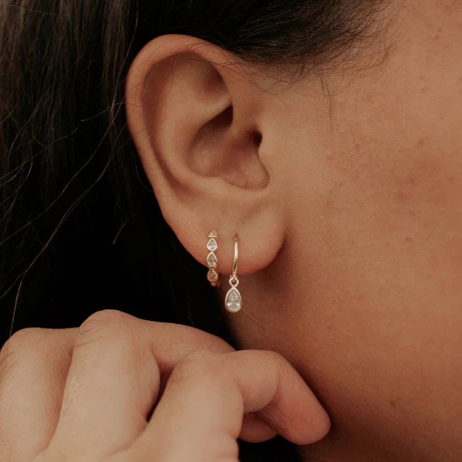 Mauve Jewelry Co. - Wholesale Huggie Earrings - May Raindrop Hoops1