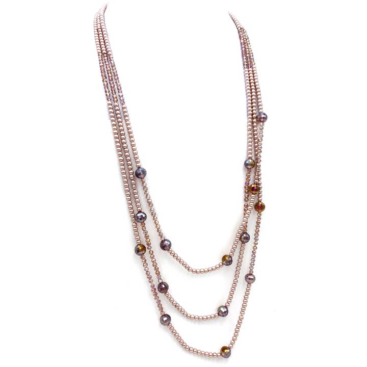 Pearl Crystal Layered Necklace for wholesale by Lunar Deer