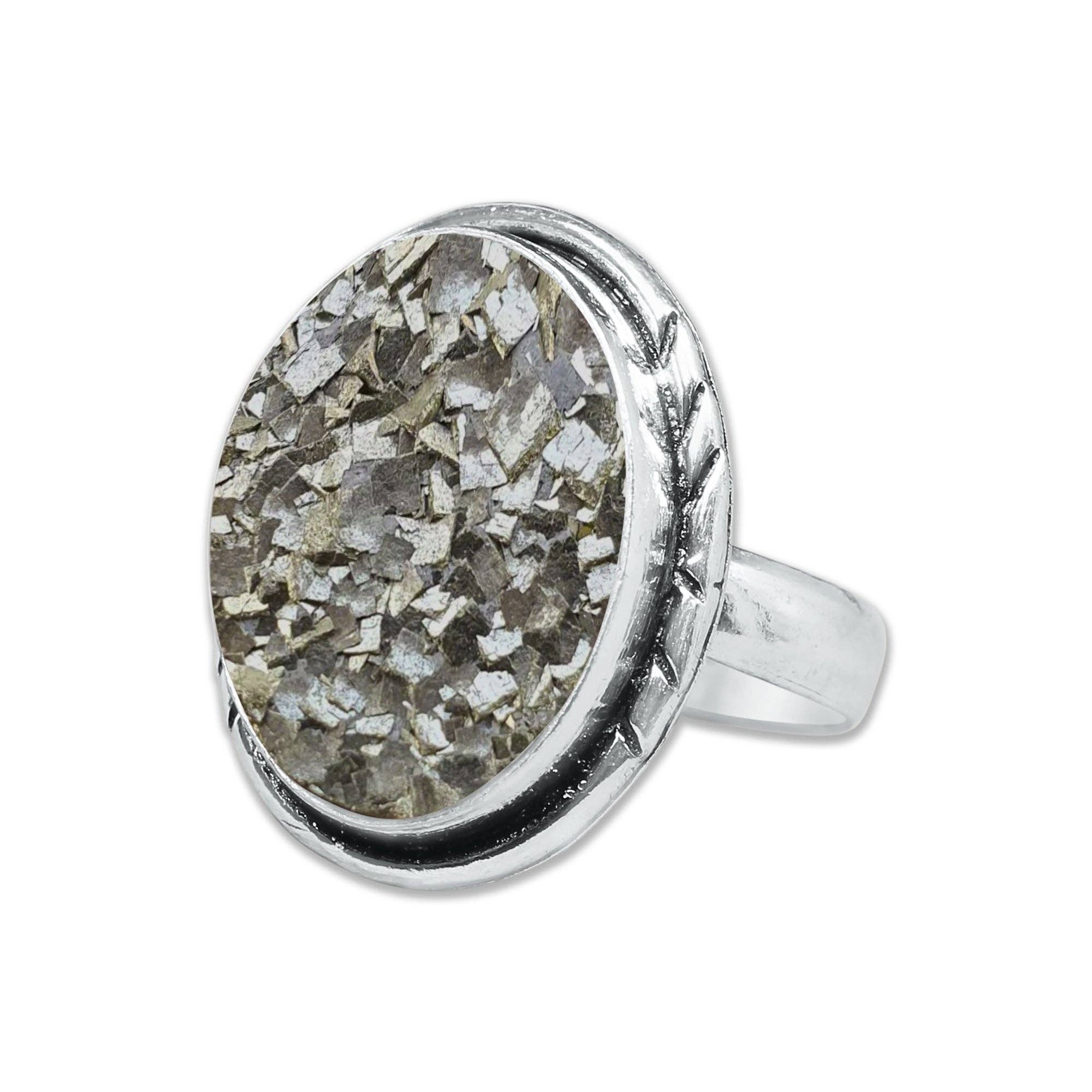 Handmade Jewels - Wholesale Cocktail/Statement Ring - Pyrite Druzy Rings – Handmade, Silver-Plated, Sparkling Natural Stone (Made to Order)17