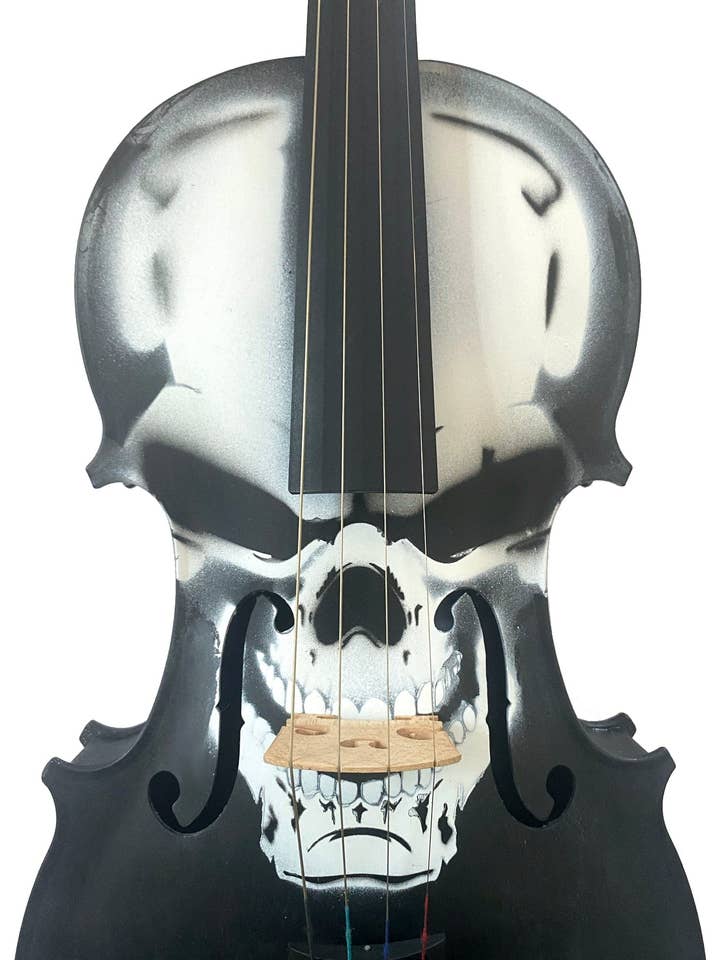 'Scourge of War' Skull Violin for engroshandel hos Rozanna's Violin
