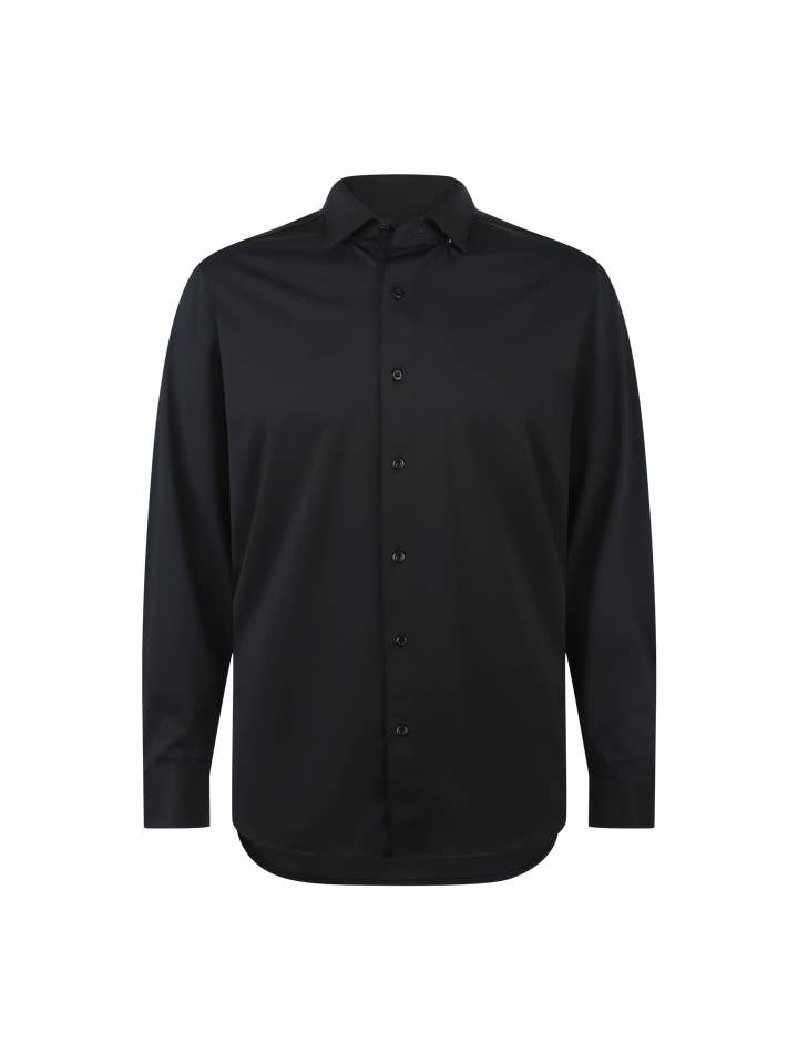 Chemise de performance noire unie pour la vente par American Heritage