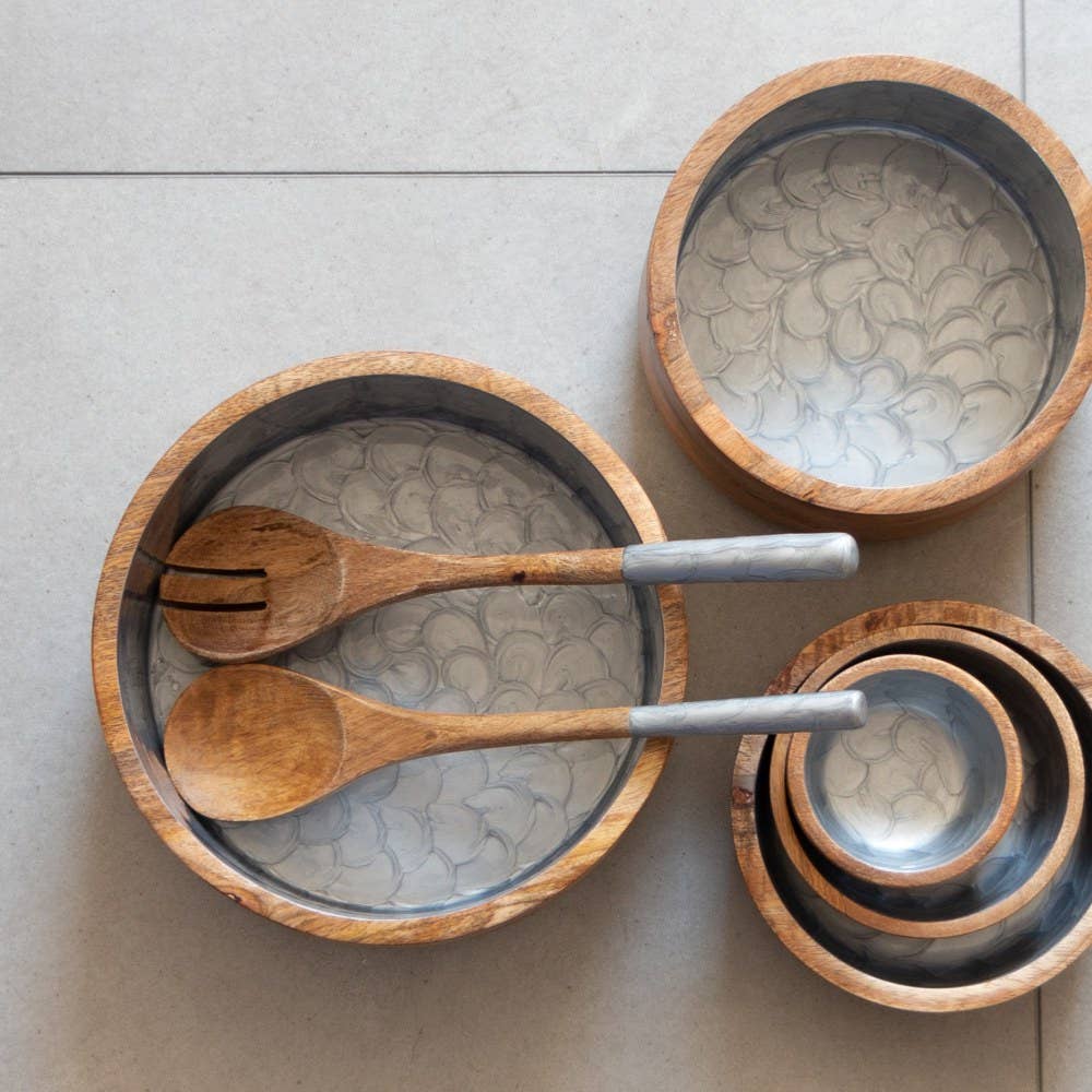 EARTHWARE - Wholesale Serving Utensil - Nina mango wood salad set3