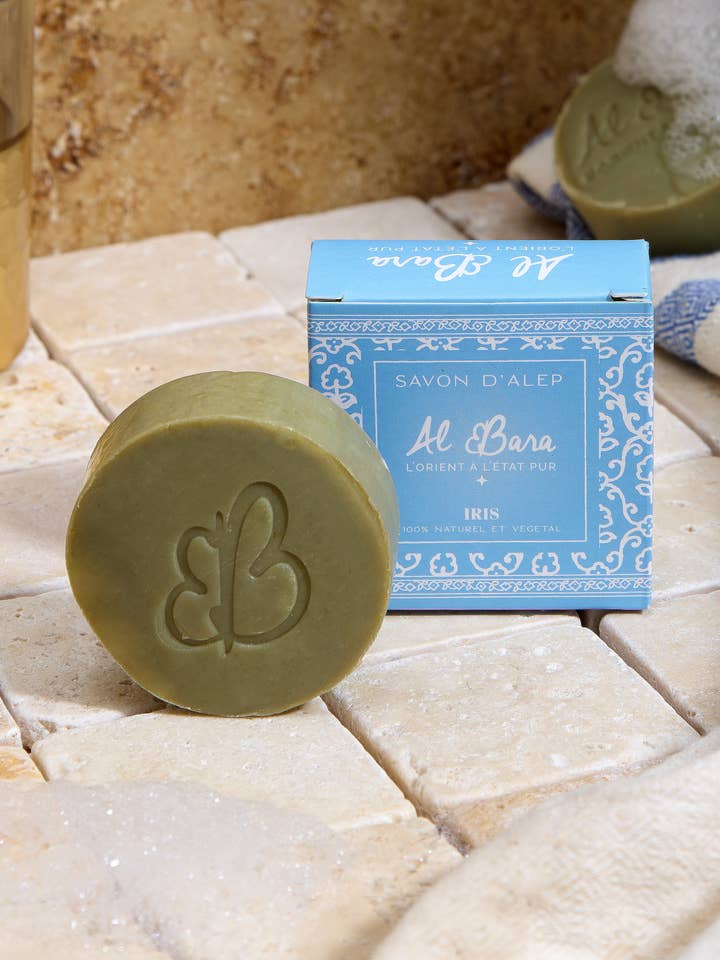 Aleppo-Duftseife 50g Iris für den Großhandel von Al Bara Savon d'Alep